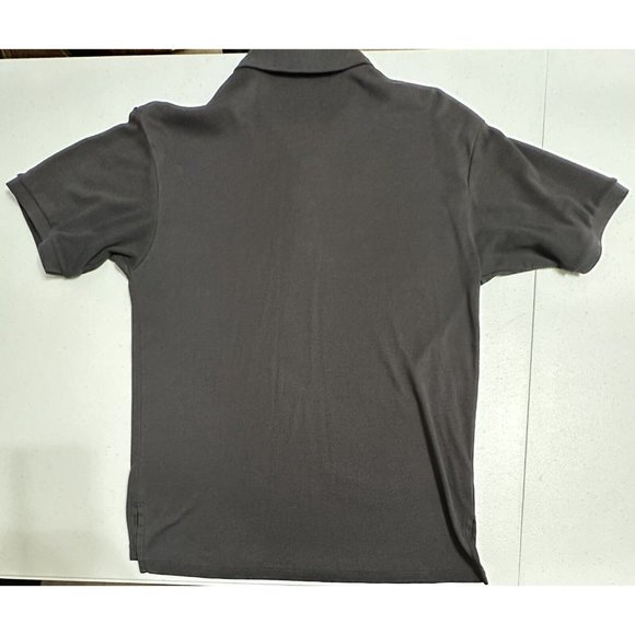 Ivanhoe Vintage Short‎ Sleeve Polo Shirt Solid Black Embroidered Red Logo L - Picture 4 of 5